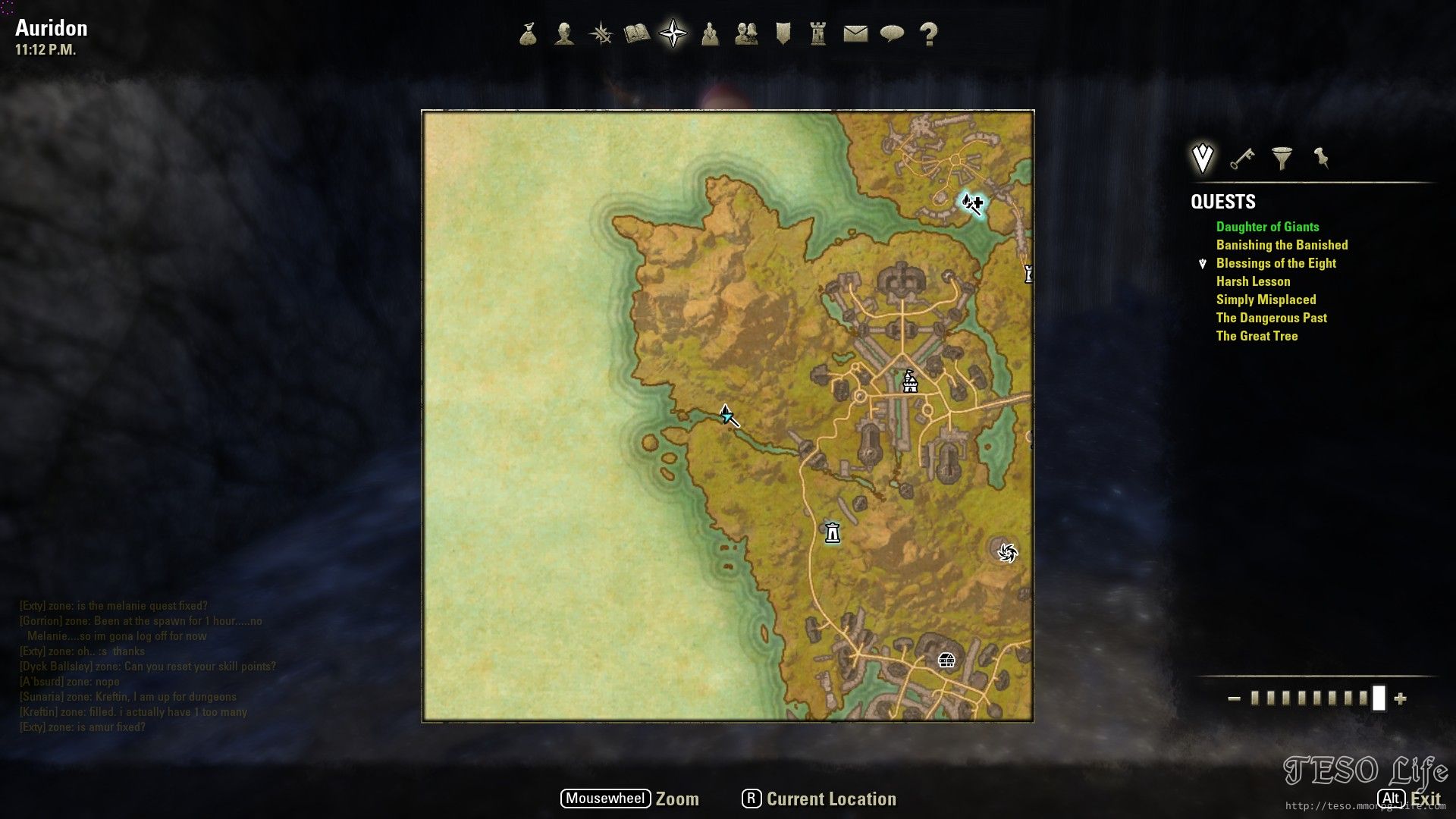 ESO Auridon Skyshards Location Map TESO Life
