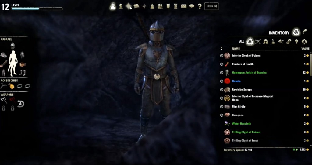 elder scrolls online inventory management