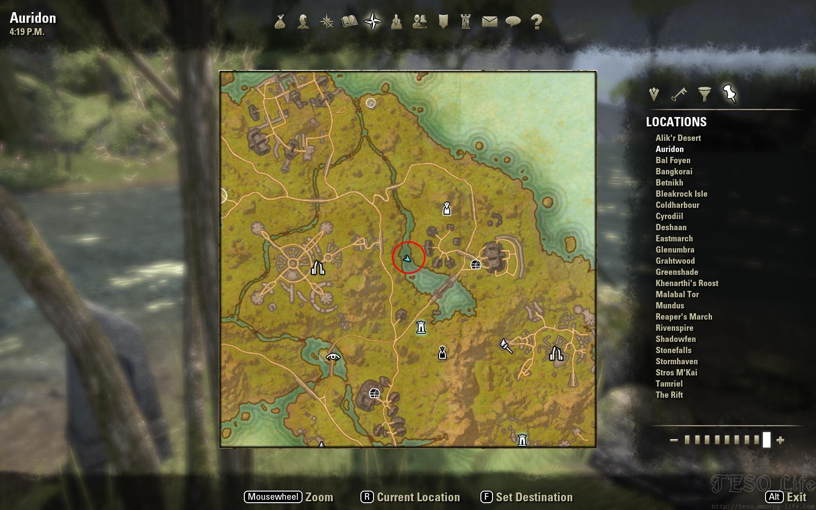 auridon treasure map 5 location