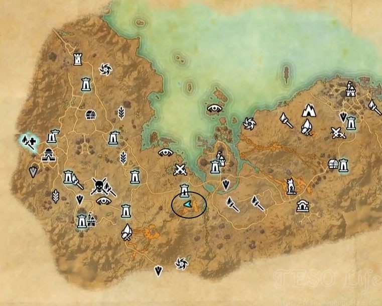 eso Stonefalls Treasure Map III world location