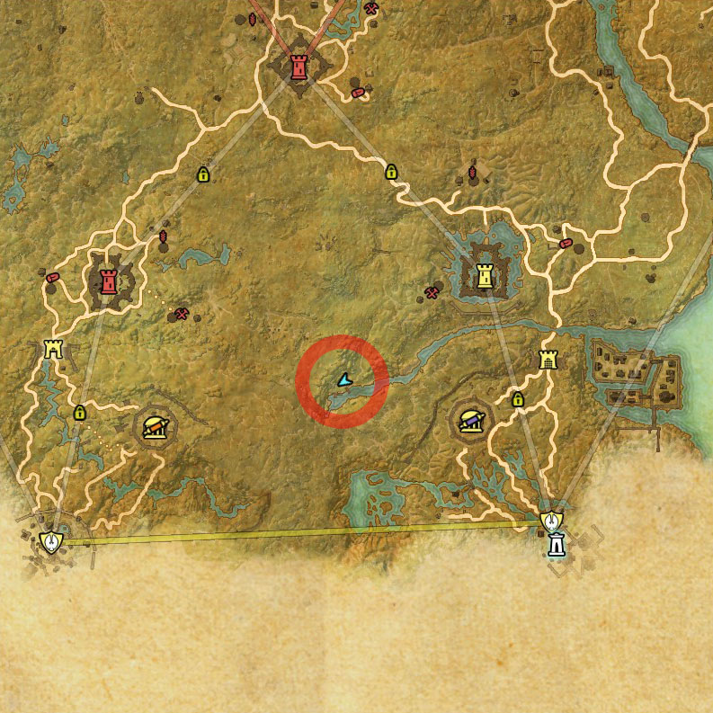 ESO Cyrodiil Treasure Map II Location.