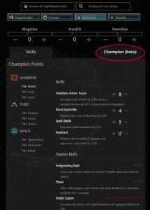 eso champion point and skill calculator