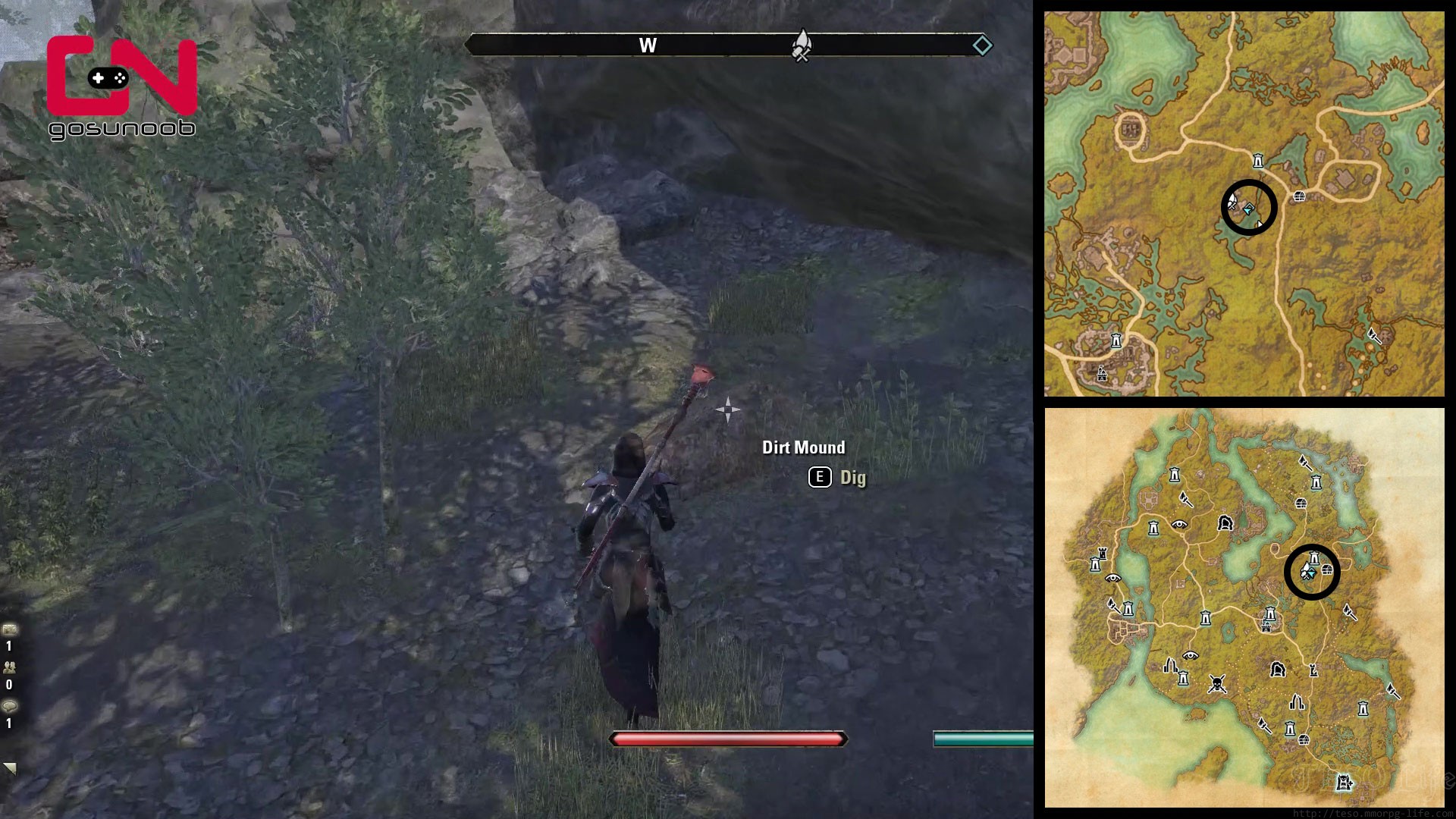 ESO BLackwood CE Treasure Map II Between a large tree and some Ruins