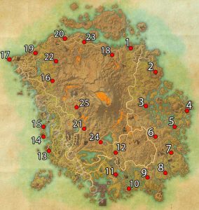 ESO Daedric Explorer Achievement - Ruin Locations in Morrowind